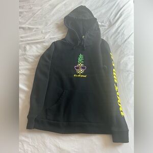 Black Hoodie with Pineapple Graphic